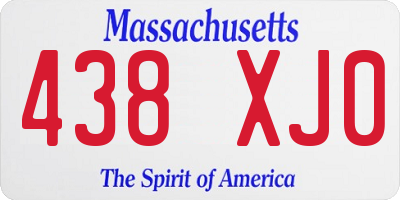MA license plate 438XJ0