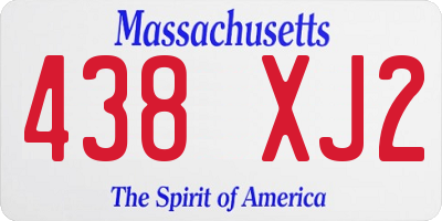 MA license plate 438XJ2