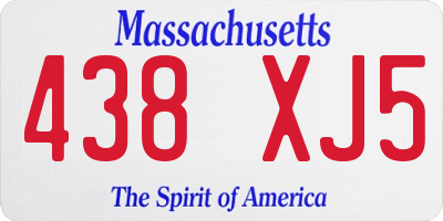 MA license plate 438XJ5