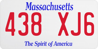 MA license plate 438XJ6