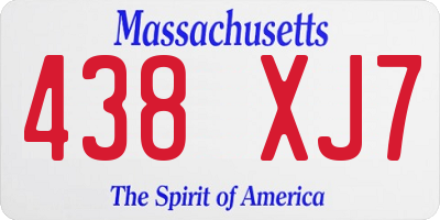 MA license plate 438XJ7