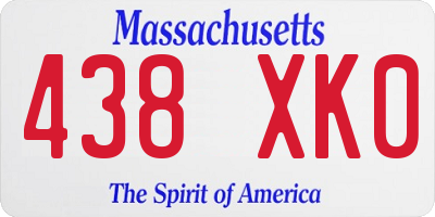 MA license plate 438XK0