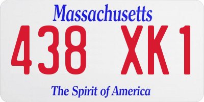 MA license plate 438XK1