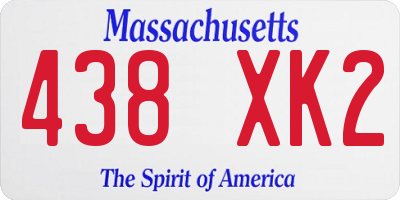 MA license plate 438XK2