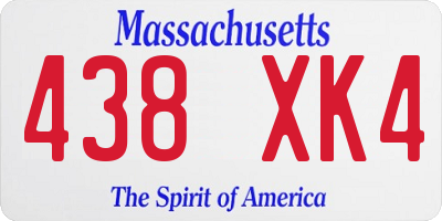 MA license plate 438XK4