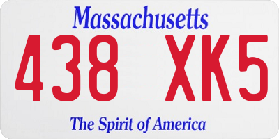 MA license plate 438XK5