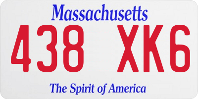 MA license plate 438XK6