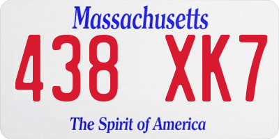 MA license plate 438XK7