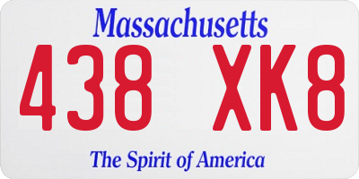 MA license plate 438XK8