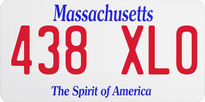 MA license plate 438XL0