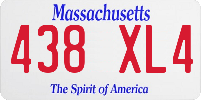 MA license plate 438XL4