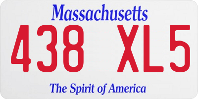 MA license plate 438XL5