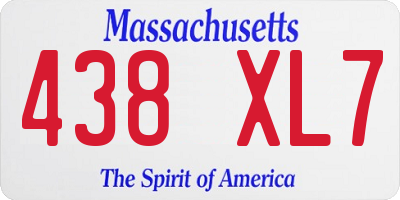 MA license plate 438XL7