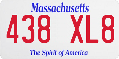 MA license plate 438XL8