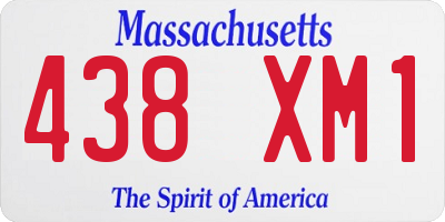 MA license plate 438XM1