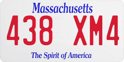 MA license plate 438XM4
