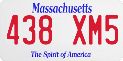 MA license plate 438XM5