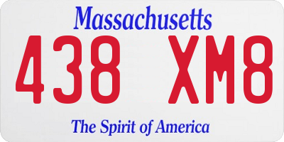 MA license plate 438XM8