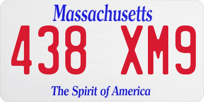 MA license plate 438XM9