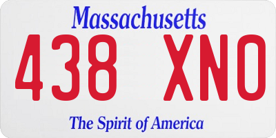 MA license plate 438XN0