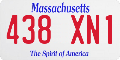 MA license plate 438XN1