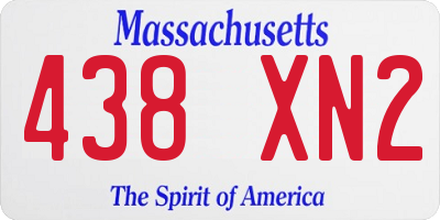 MA license plate 438XN2