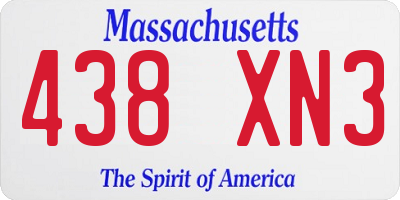 MA license plate 438XN3