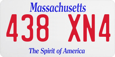 MA license plate 438XN4