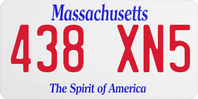 MA license plate 438XN5