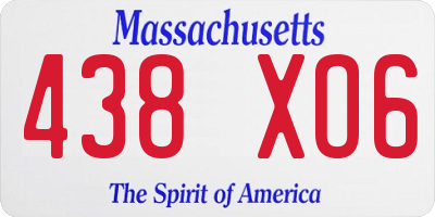 MA license plate 438XO6