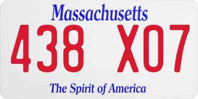 MA license plate 438XO7