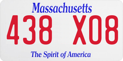 MA license plate 438XO8
