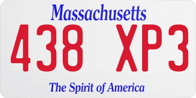 MA license plate 438XP3