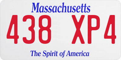 MA license plate 438XP4
