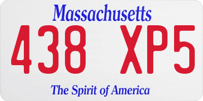MA license plate 438XP5