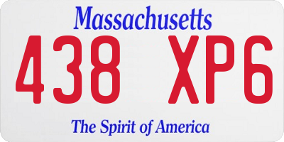 MA license plate 438XP6