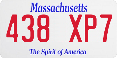 MA license plate 438XP7