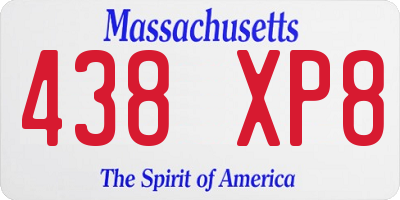 MA license plate 438XP8