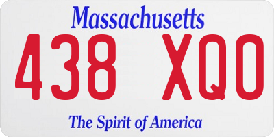 MA license plate 438XQ0