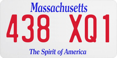 MA license plate 438XQ1