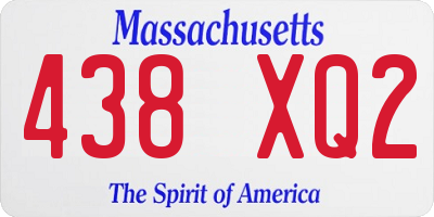 MA license plate 438XQ2