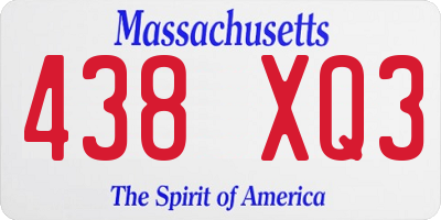 MA license plate 438XQ3