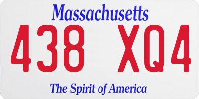 MA license plate 438XQ4