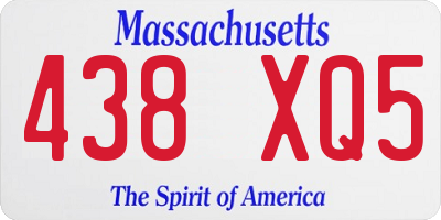 MA license plate 438XQ5