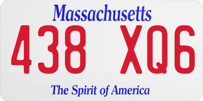 MA license plate 438XQ6