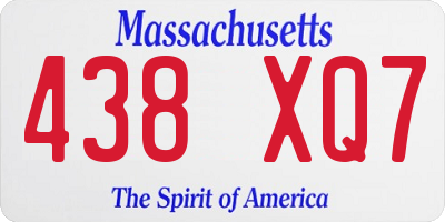 MA license plate 438XQ7