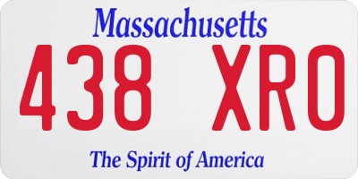 MA license plate 438XR0