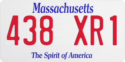 MA license plate 438XR1