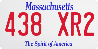 MA license plate 438XR2