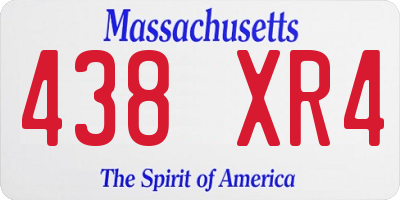 MA license plate 438XR4